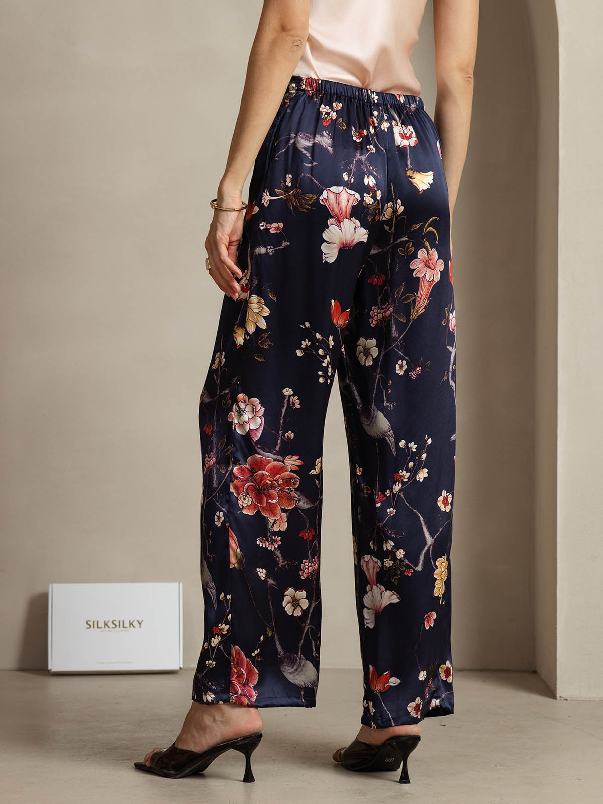 [Navy Floral] SilkSilky  Women's Pants 002