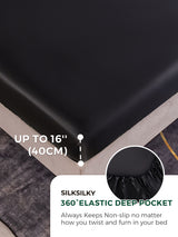 [Black] SilkSilky  22Momme Pure Silk Bedding Set 004,