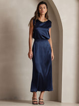 [Dark Blue] SilkSilky  Skirt 006