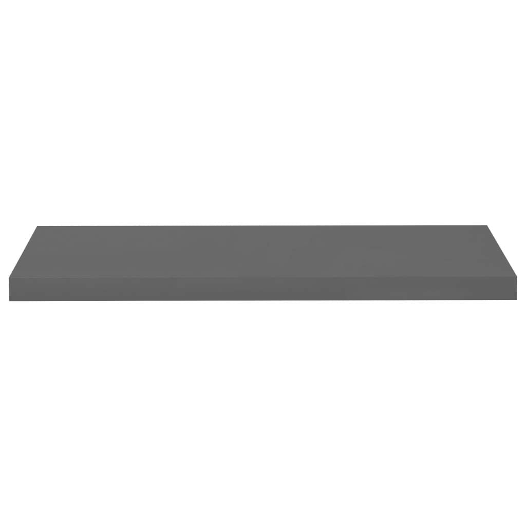 vidaXL Floating Wall Shelves 4 pcs High Gloss Gray 31.5"x9.3"x1.5" MDF