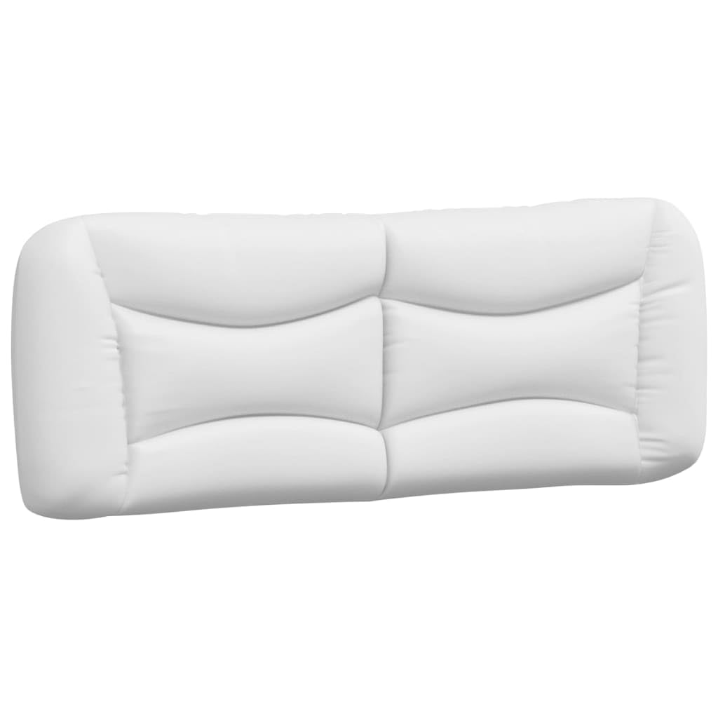 vidaXL White Faux Leather Hanging Headboard Cushion - Upholstered Pillow 53.9", Easy Install, Comfortable Reading Support