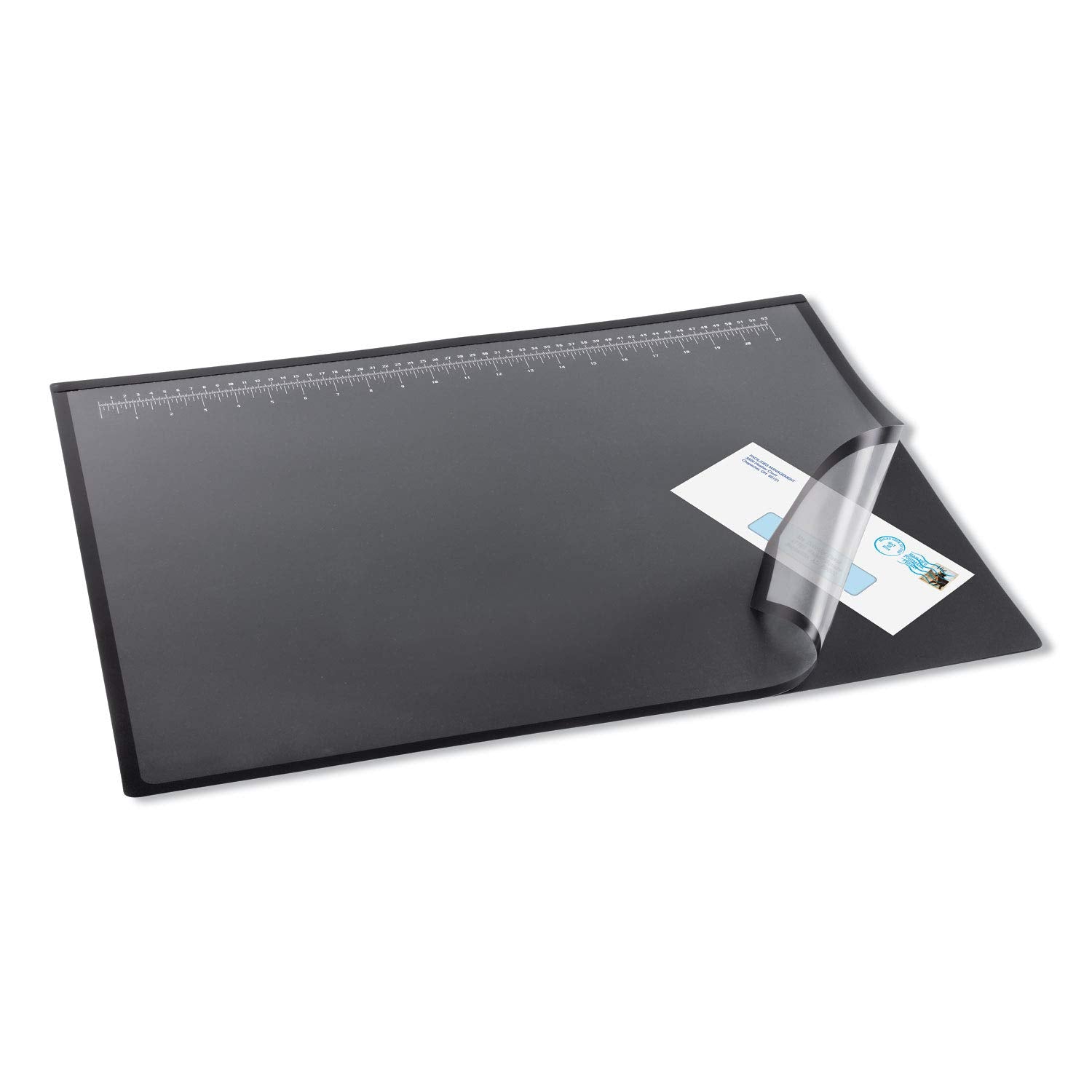 Lift-Top Pad Desktop Organizer With Clear Overlay, 24 X 19, Black