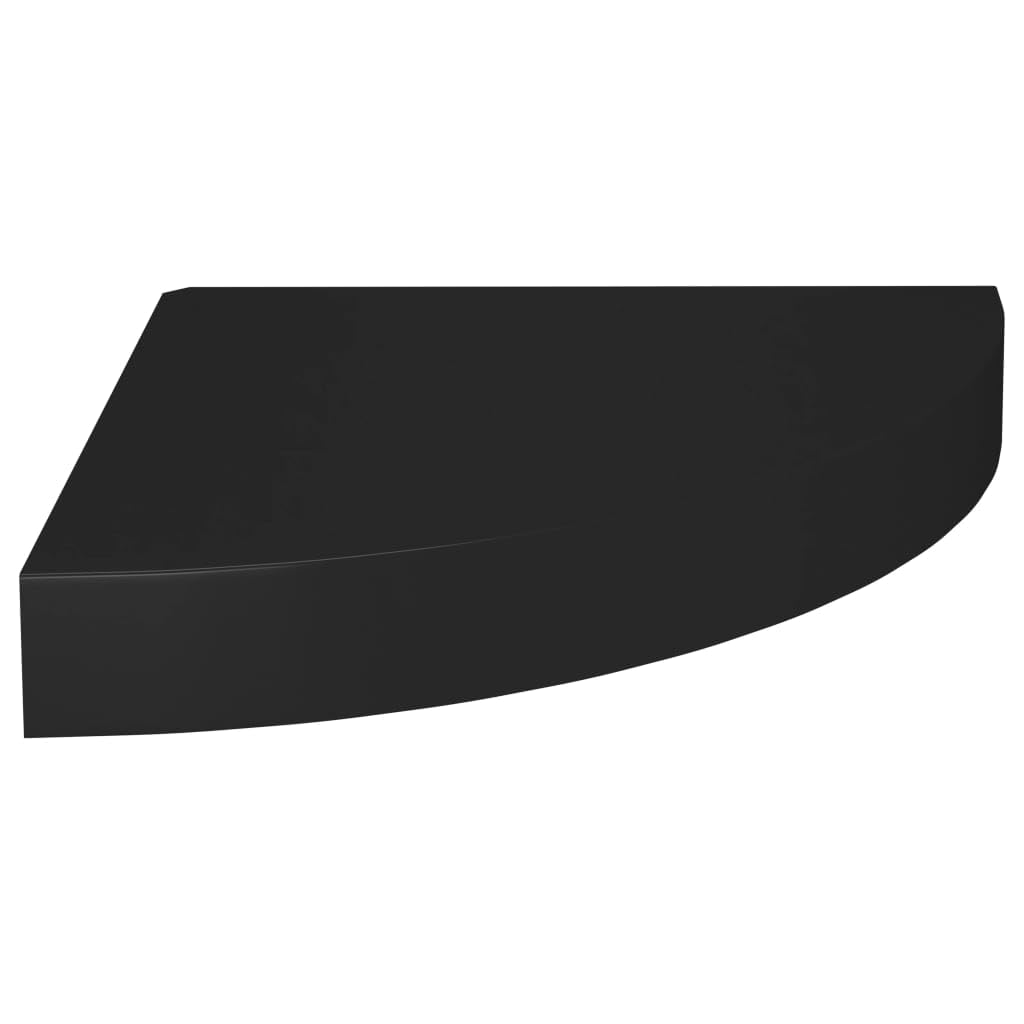 vidaXL Black Floating Corner Shelf - Durable Honeycomb MDF & Metal Material - Modern Design Invisible Mounting System - Ideal for Displaying Books & Decoratives - 9.8"x9.8"x1.5" Size