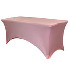 Your Chair Covers - 8 Ft Rectangular Fitted Spandex Tablecloths, Stretch Elastic Table Cover For Long Patio, Party, Birthday, Vendor Table - Dusty Rose