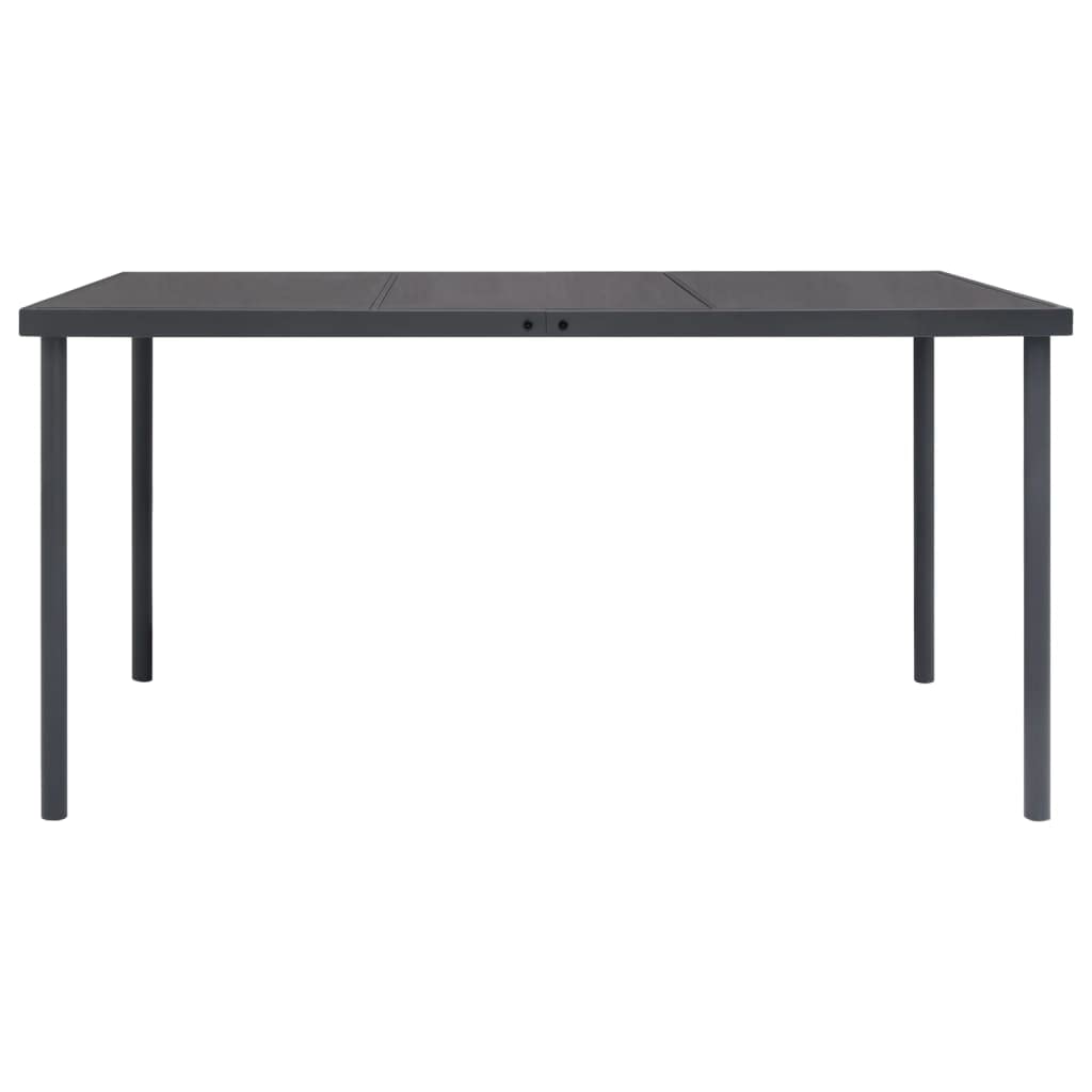 vidaXL Patio Dining Set 7 Piece Outdoor Garden Terrace Yard Patio Table and Chair Seating Seat Sitting Chair Dining Set Furniture Steel