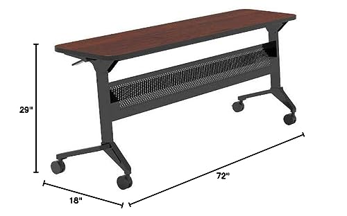Safco Products Flip-N-Go Training Table, Regal Mahogany 18" x 72" Home, Office & Classroom