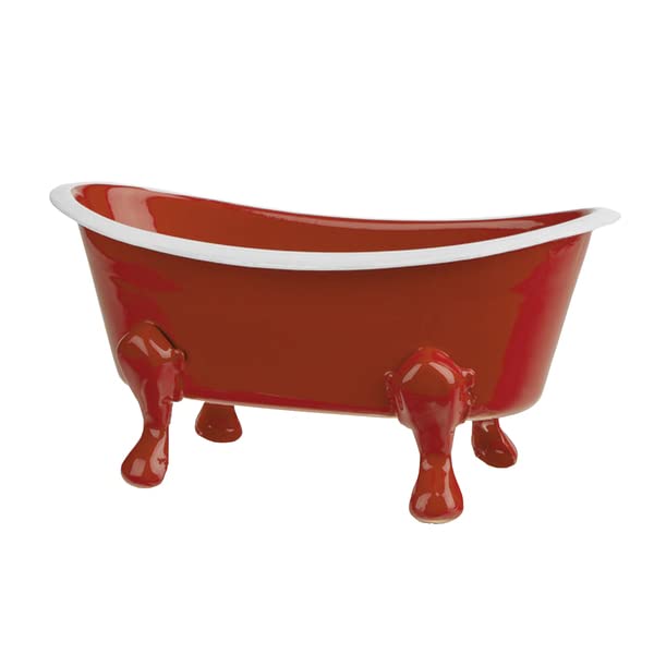 Rustic Enamel 1 Piece 5.5 Metal Clawfoot Mini Bathtub Soap Dish Mini Bath Tub Decoration Clawfoot Tub Soap Caddy Collection (Ber
