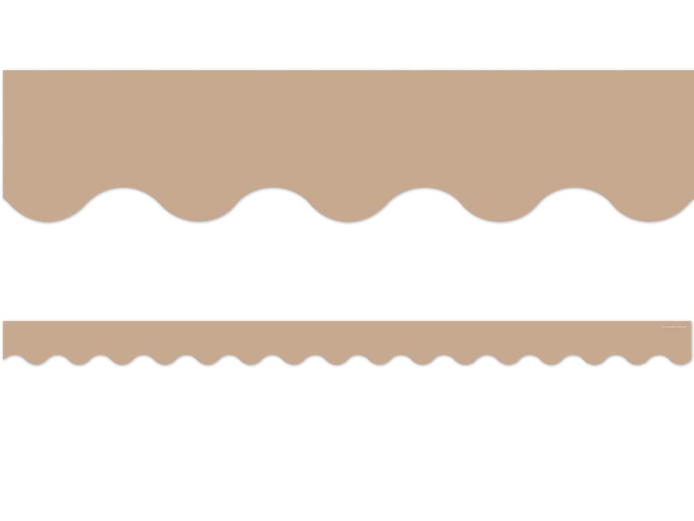 Teacher Created Resources Light Brown Scalloped Border Trim (TCR7129)