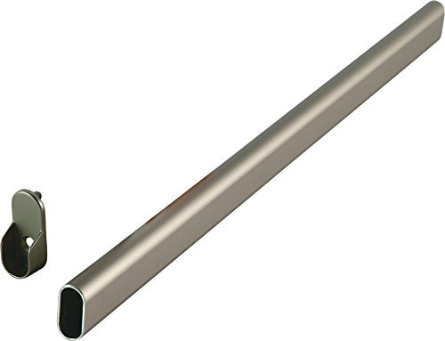 PHILLCO Oval Closet Rod CUSTOM CUT TO SIZE. Up to 94 inches long! Chrome, Satin Nickel, or Dark Bronze. Includes End Caps. (31 -