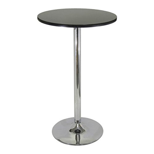 Ergode Wood Cora Pub Table | Stylish & Compact | Faux Marble Top | Black Base | Easy to Clean | Minimal Assembly | 23.6" Circumference | 39.76" H (93624-VV)