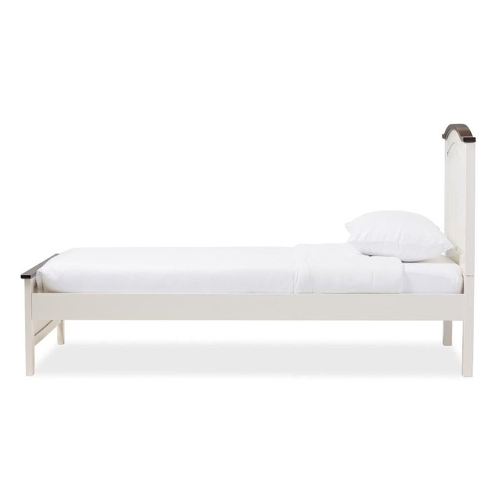 Baxton Studio Harry Classic Butter Milk and Walnut Finishing Full Size Platform Bed Twin