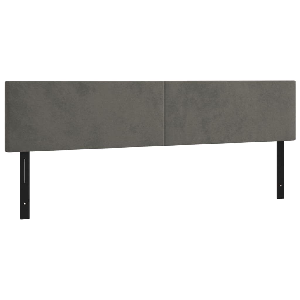 Vidaxl Velvet Upholstered Headboards - Set Of 2, Adjustable Height, Sturdy Wooden Legs, Classic Style, Dark Grey, Easy Assembly
