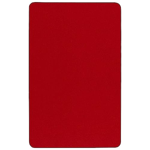 Flash Furniture Wren 36''W x 72''L Rectangular Red Thermal Laminate Activity Table - Standard Height Adjustable Legs