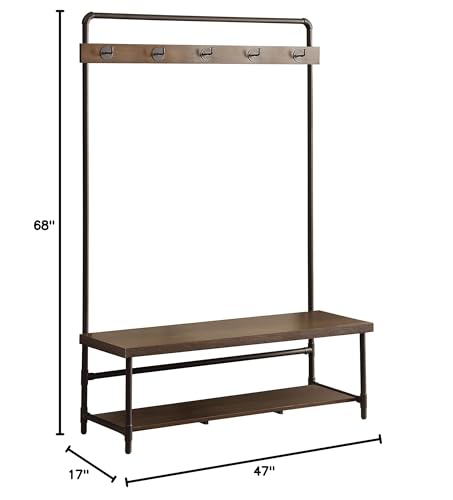 Coaster Home Furnishings Hall Tree, Coffee Black, Wood, Model 902921