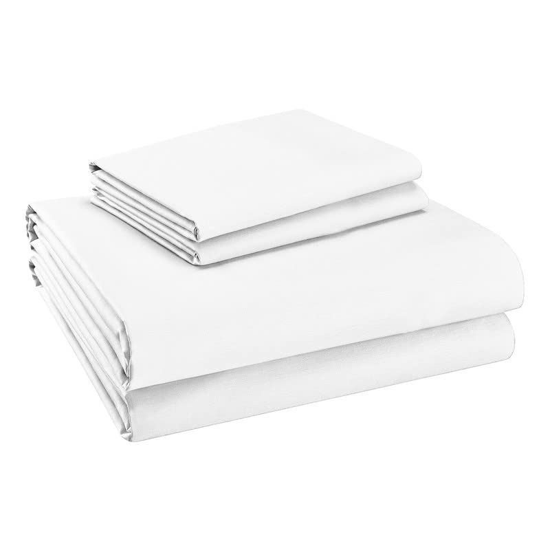 Purity Home 400 Thread Count Twin Arctic White Sheets, Hotel Luxury Back To School College Essentials Sheet Set, 100% Cotton Dee