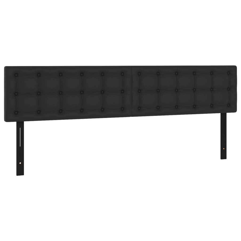 Vidaxl Headboards 2 Pcs Black 31.5"X2"X30.7"/34.6" Faux Leather