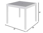 Olio Designs Series Ivy Square Patio Table, Grey/White