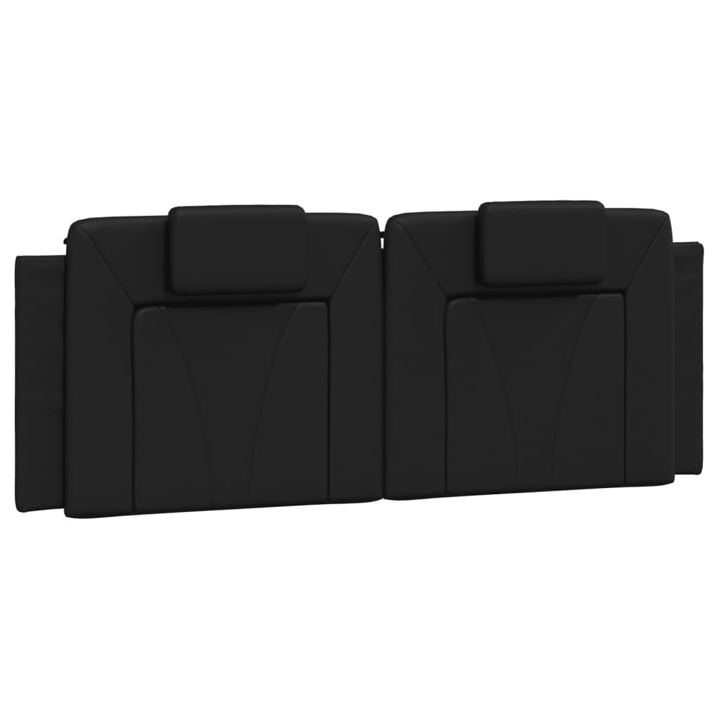 vidaXL Black Faux Leather Headboard Cushion - Wall Hanging/Upholstered Pillow for Bed, Zipper Installation with Hook-and-Loop Fasteners, Foam Support