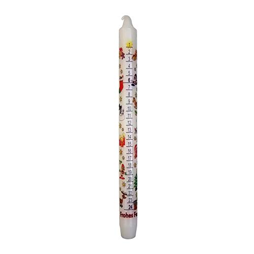 Alexander Taron 5001W German Countdown Tradition Winter White Wax Christmas Advent Candle,Gray,12 Inch