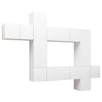 vidaXL TV Cabinet Set 10 Piece Home Indoor Living Room Hanging Wall-Mounted Stereo Plasma HiFi Cabinet TV Unit Furniture White Engineered Wood