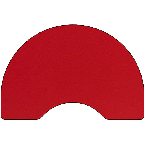 Flash Furniture Wren 48''W x 72''L Kidney Red HP Laminate Activity Table - Standard Height Adjustable Legs