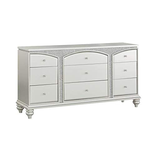 Acme Maverick 9-Drawer Wooden Dresser in White Platinum