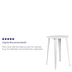 Flash Furniture Philip Commercial Grade 30" Round White Metal Indoor-Outdoor Bar Height Table