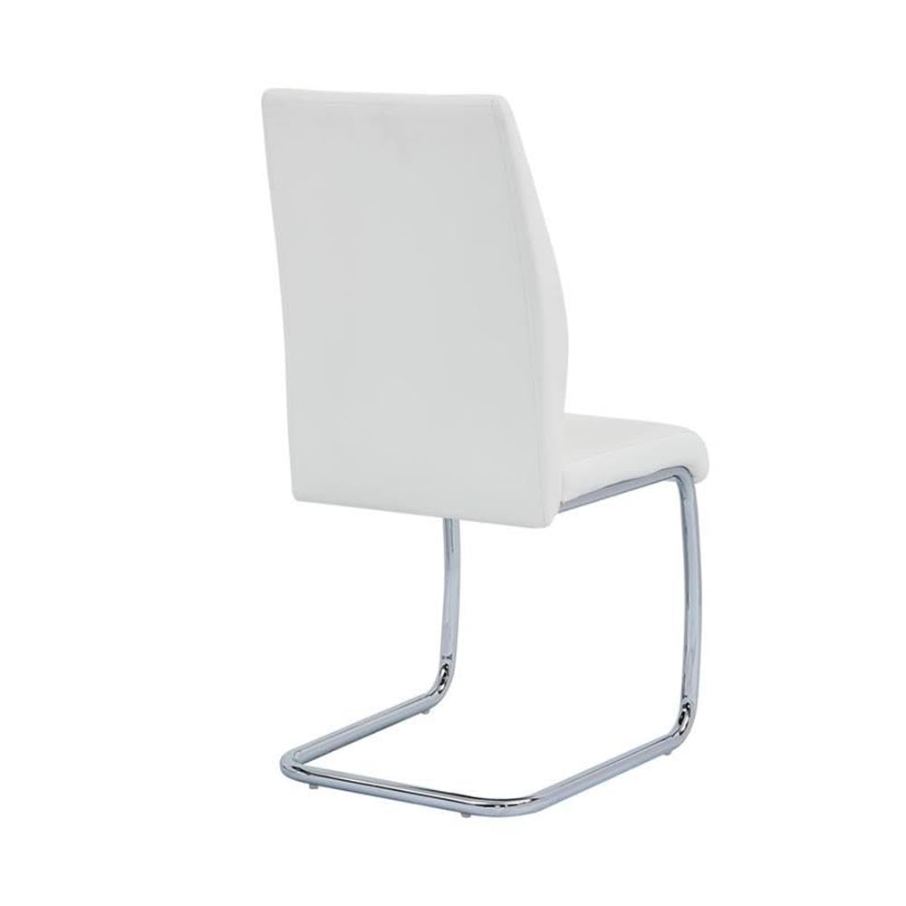 Best Master Furniture Upholstered Contemporary Faux Leather Side Chairs (Set of 2) White
