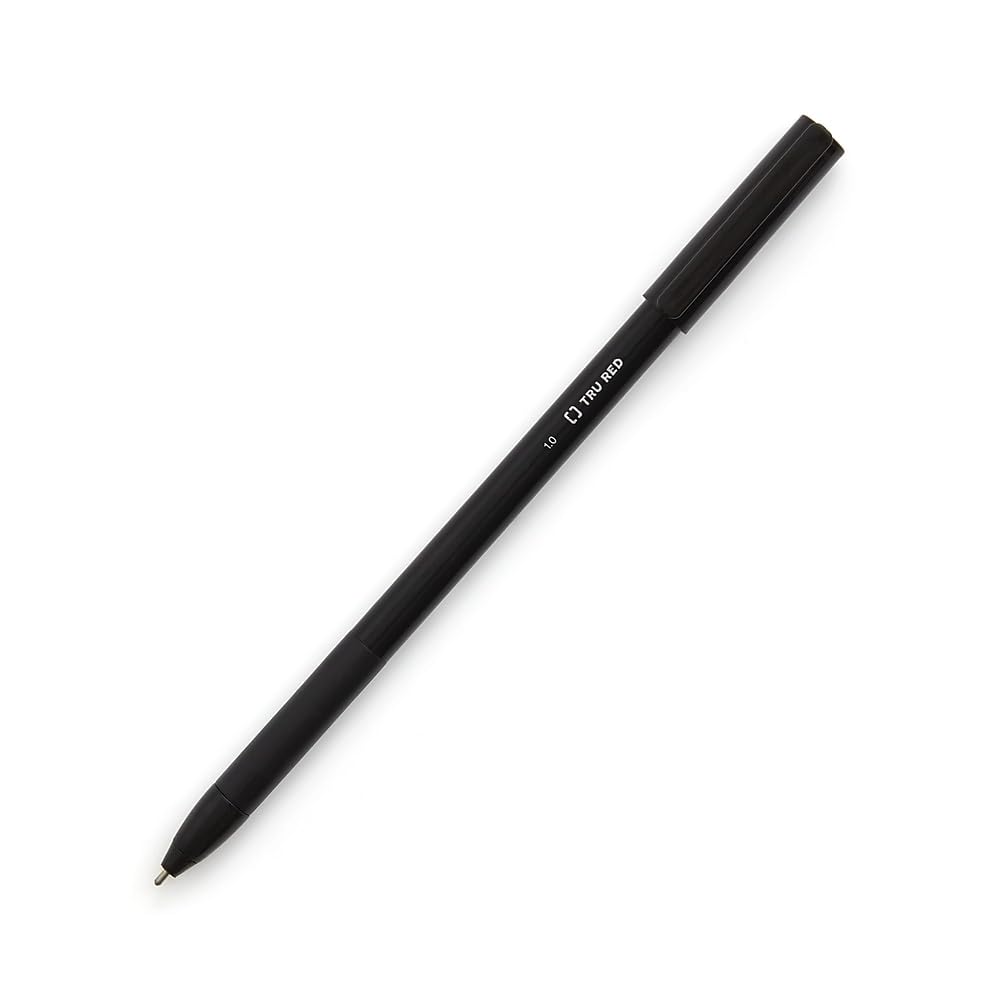 Staples Tru Red Ballpoint Pen Medium Point 1.0Mm Black 60/Pack
