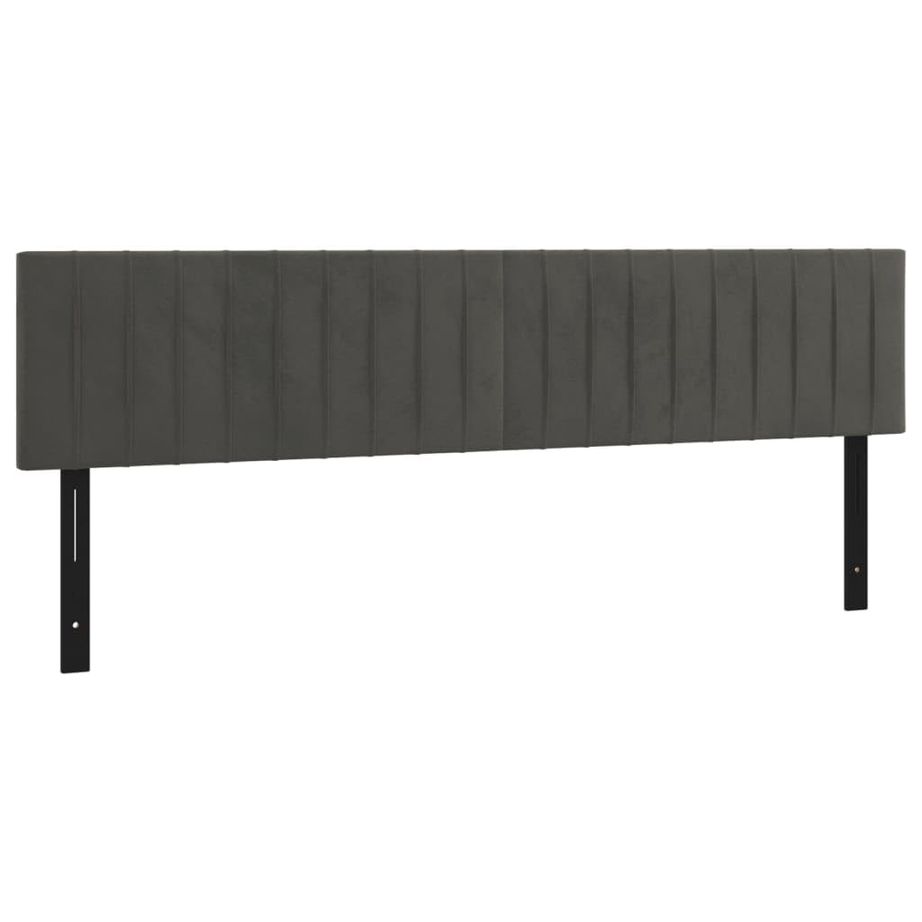 Vidaxl Velvet Headboards, Pack Of 2, Classic Dark Gray, Foam-Filled, Solid Larch Wood Construction, Dimensions - 31.5"X2"X30.7"/34.6"