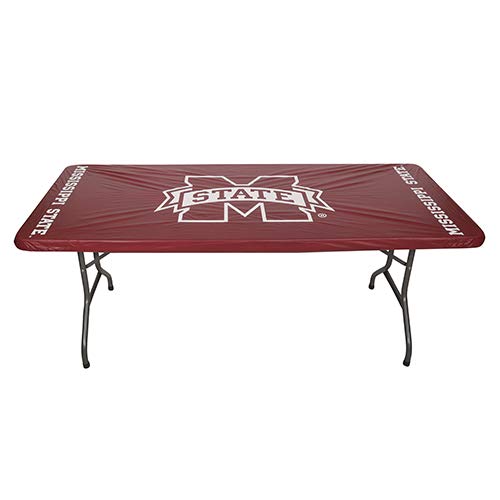 Collegiate Kwik-Covers Rectangle Plastic Table Covers, Bundle Of 2 (Mississippi State University, 6')