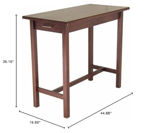 Ergode Wood Egan Breakfast Table | Versatile & Modern Design | 2 Shelves | Solid Wood | Easy Assembly | (94540-VV)