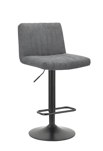 Neos Modern Furniture Adjustable (35"-43.6") Gray Fabric Stool with Metal Leg, Set of 2
