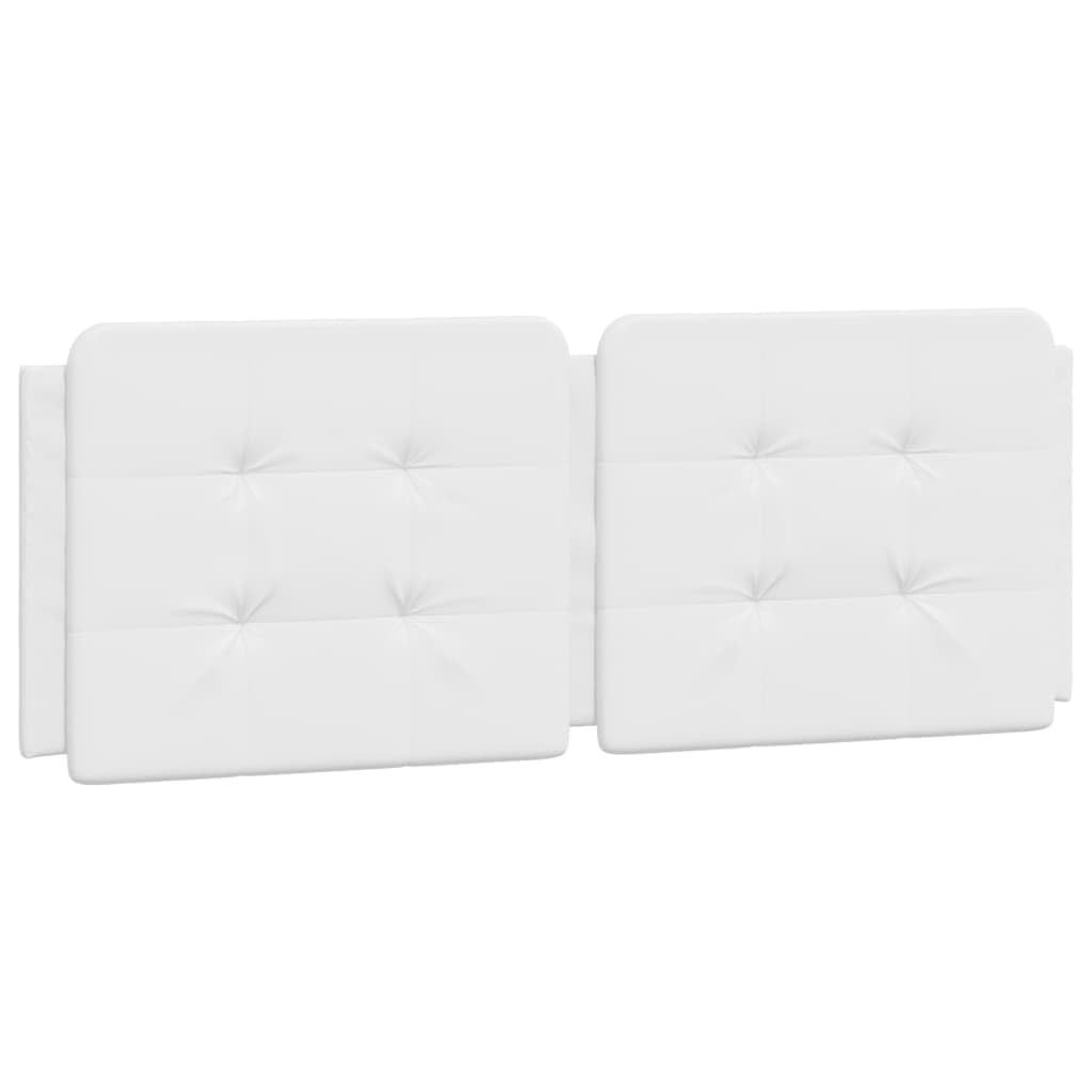 vidaXL Headboard Cushion in White Faux Leather - 53.9" Hanging Upholstered Pillow for Wall or Bed Frame, Foam Filled with Classic Design