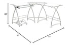 Acme Dazenus Glass Top Computer Desk in Clear Glass and White