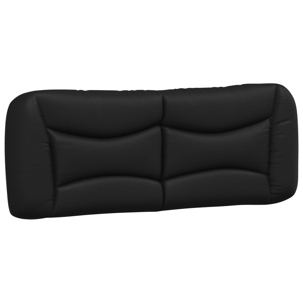 vidaXL Hanging Headboard Cushion - Black Faux Leather - Upholstered Pillow for Bedroom with PP Fiber Filling and Easy Installation 53.9"x18.9"