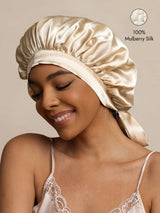[Beige] SilkSilky  Sleep Cap 001