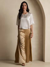 [White] SilkSilky  Half Sleeve Women's T-Shirt 008