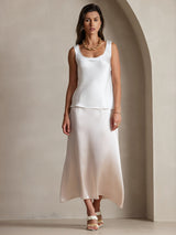 [White] SilkSilky  Sleeveless Camisole Top 001