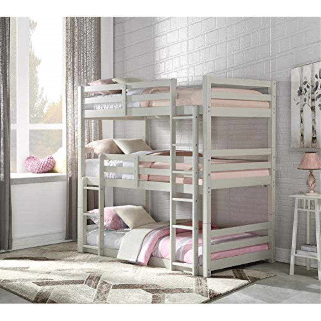 Acme Ronnie Wood Triple Bunk Bed - Twin in Light Gray