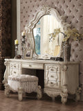 22'' X 22'' X 19'' Ivory Fabric Vanity Stool