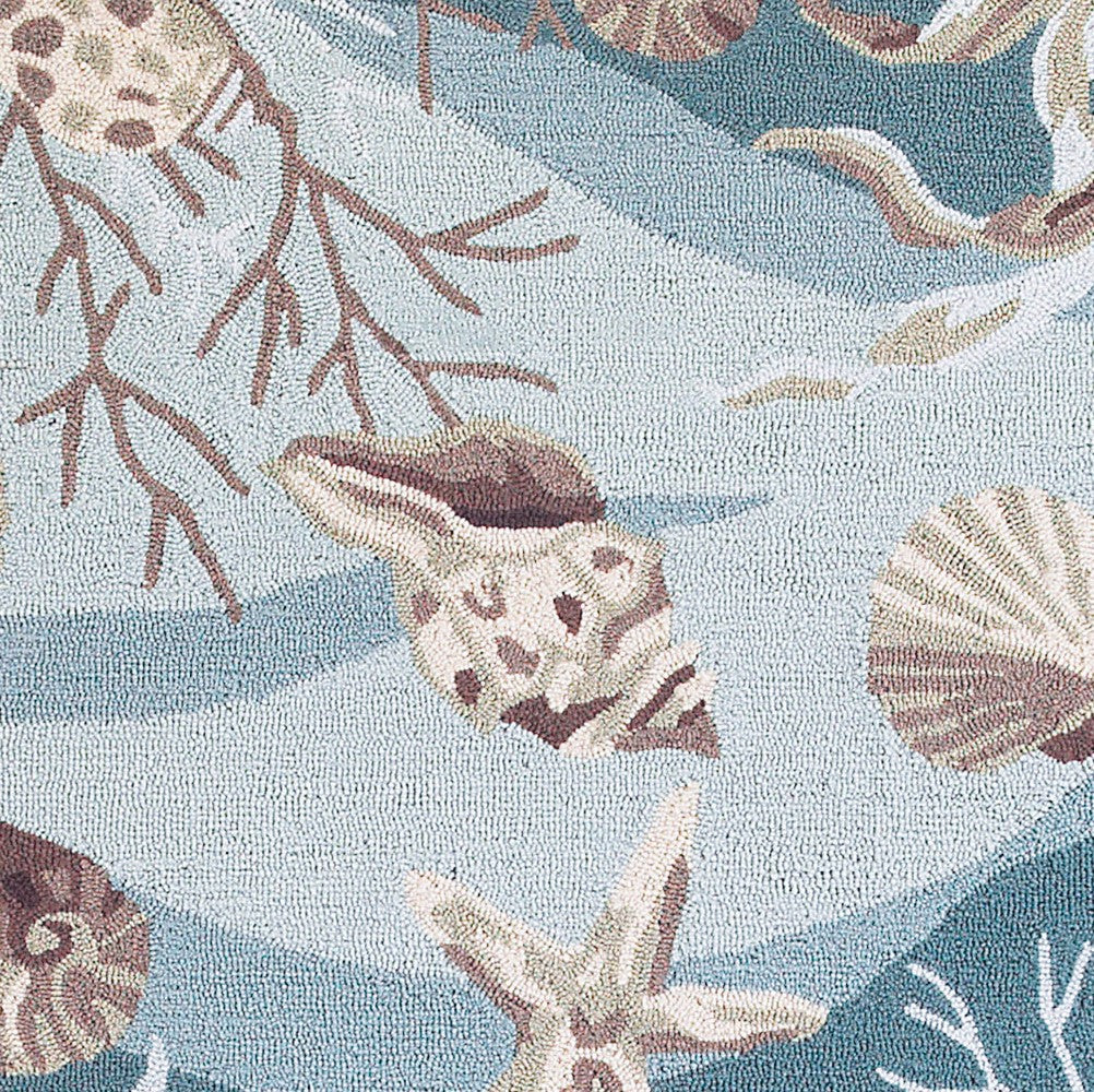 HomeRoots 90 X 90 Seafoam Polyester Rug