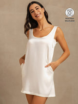 [White] SilkSilky  Sleeveless Nightgown 001