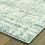2’x3’ Ivory and Gray Abstract Strokes Scatter Rug