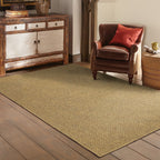 HomeRoots Polypropylene 3’x5’ Solid Tan Indoor Outdoor Area Rug