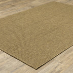 HomeRoots Polypropylene 3’x5’ Solid Tan Indoor Outdoor Area Rug