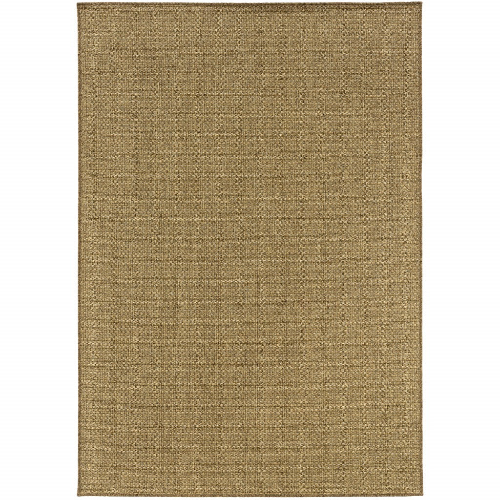 HomeRoots Polypropylene 5’x8’ Solid Tan Indoor Outdoor Area Rug