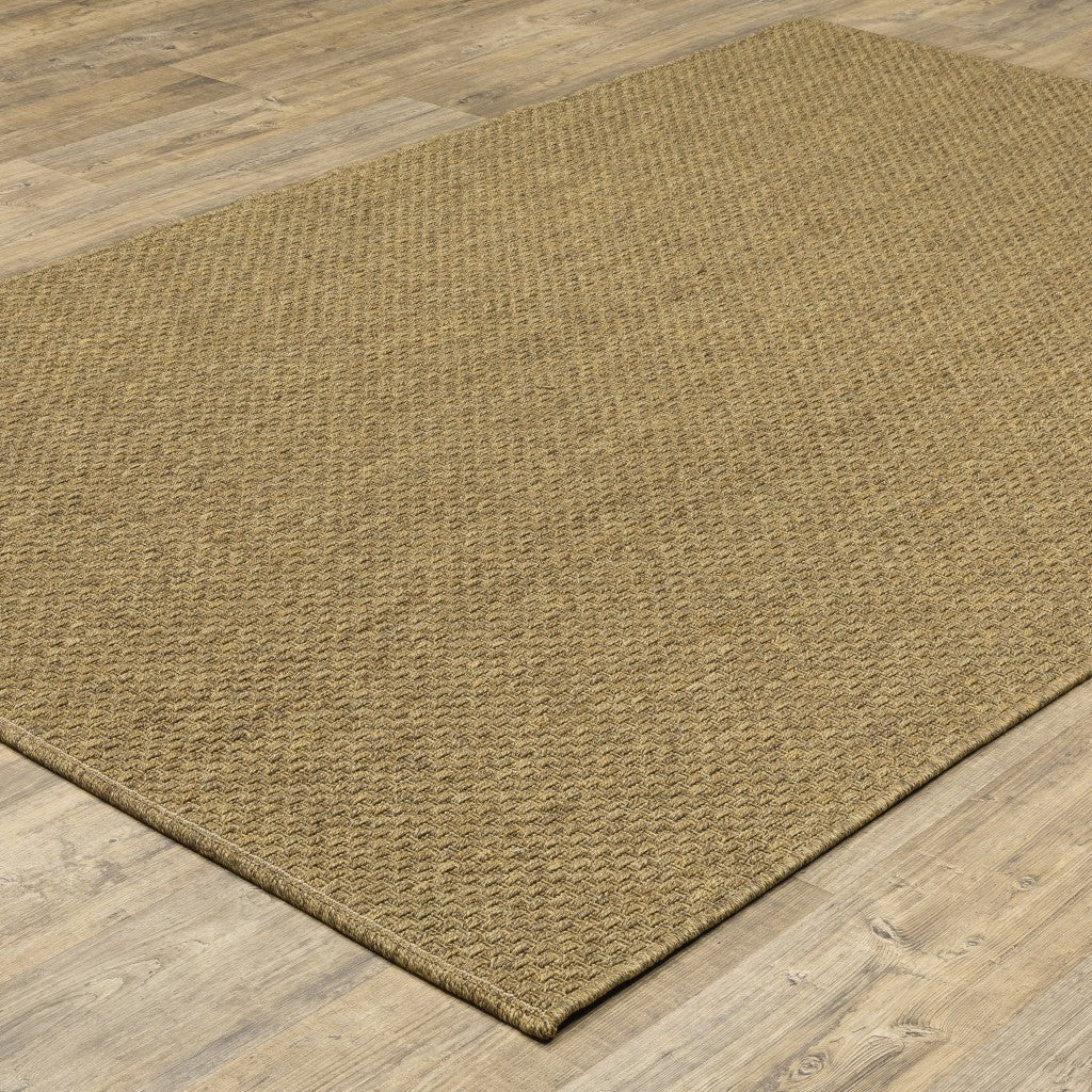HomeRoots Polypropylene 2’x4’ Solid Tan Indoor Outdoor Scatter Rug