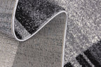 HomeRoots Grey 100% Twisted Polyester 8â€ x 11â€ Gray Modern Bordered Area Rug