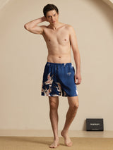 [Dark Blue] SilkSilky  Men's Sleep Shorts 006